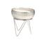 White Wax Campfire Scented Candle with Hammered Silver Container and Tripod Stand